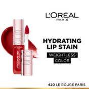 L'Oreal Paris Hyaluron Tint Lip Stain Serum 12H Weightless Color - 420 Le Rouge Paris (5 ml)