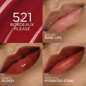 L'Oreal Paris Hyaluron Tint Lip Stain Serum 12H Weightless Color - 521 Bordeaux Please (5 ml)