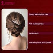 Majestique Stylish Korean Pearl Rhinestones Hairpin