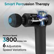 Vega Hand Massage Gun for Body Pain Relief with USB-C Charging, 6 Attachment-Speed Setting, VHMG-01