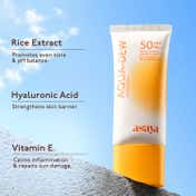 ASAYA Aqua Dew Sunscreen, In-VIVO Tested, SPF 50 PA+++ Rice Extract Zero White Cast (50 g)