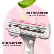 LetsShave Evior 3 Plus Disposable Razor - Pink, White (6 Pcs)