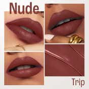 Lakme Bejewel 3D Matte Slim Bullet Lipstick with Vitamin E for Hydrated Lips - Nude Trip (3.4 g)