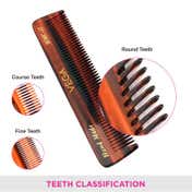 Vega Handmade Pocket Hair Comb with Tortoise Shell Pattern for Men and Women (HMC-11) (19 g)