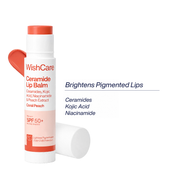WishCare Tinted Ceramide Lip Balm with SPF50 PA++++ Kojic Acid & Niacinamide - Coral Peach (5 g)
