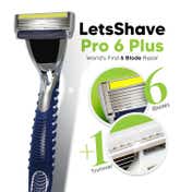 LetsShave Pro 6 Plus Shaving Razor For Men - Black, Grey
