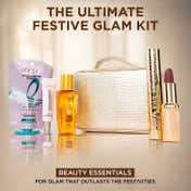 L'Oreal Paris Golden Glam Gift Set, Mascara, Lipstick + Signed Card by Alia Bhatt (5 pcs)