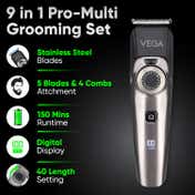 Vega 9 in 1 Pro Multi Grooming Trimmer for Men 150 Runtime 120 Min Charge USB Type C VHTH-32