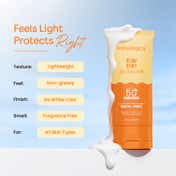 Aqualogica Glow+ Dewy Lightweight Sunscreen Gel SPF 50+ PA++++ with Papaya & Vitamin C (80 g)