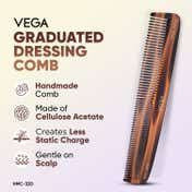 Vega Handcrafted Graduated Dressing Comb Made with Cellulose Acetate (HMC-32D)