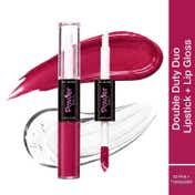 Power Beauty Double Duty Duo Lipstick + Lip Gloss - Pink 02 + Transparent (10.5 ml)