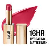 Lakme Bejewel 3D Matte Slim Bullet Lipstick with Vitamin E for Hydrated Lips - Pink Passion (3.6 g)