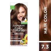 Garnier Color Naturals Creme Riche Hair Color - Shade 7.3 Golden Brown (55ml + 50g)