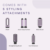 Winston 6 in 1 Hair Blow Brush Multi Styler - Purple