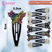 Majestique Pearl Stone Embellished Hair Tic Tac Clips in Mixed Designs (10 pcs)