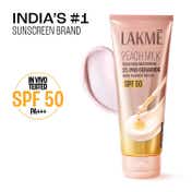 Lakme Peach Milk SPF 50 Sunscreen Moisturiser with 2% Pro-Ceramides & Peptides (100 g)
