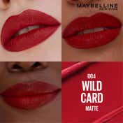 Maybelline New York Serum Lipstick (Matte) 8Hr Hydration + one-swipe bold color - 004 Wild Card (4.5g)