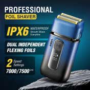 VGR V-362 Foil Shaver for Men Dual Flexing Foils 1400mAh Lithium Battery 120 Minutes Runtime