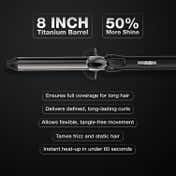 Ikonic Professional Curling Tong CT-28 -2.0, Advance Titanium Barrel, Reduces Frizz and Static 1's