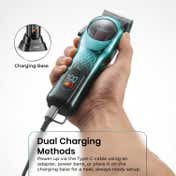 VGR V-166 Hair Clipper for Salon with 6 Guide Combs 200Min Runtime 2-Year Warranty - Green