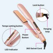 Ktein Hair Straightener - Wide Plate Flat Iron for Damp & Dry Hair with 4 Temperature