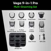 Vega 9 in 1 Pro Multi Grooming Trimmer for Men 150 Runtime 120 Min Charge USB Type C VHTH-32