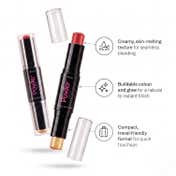 Power Beauty Dream Duo Stick Blush + Highlighter - Burnt Red Blush & Bronze Gold Highlighter (9.4 g)