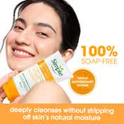 Simple Vitamin C Facial Wash, 100% Soap Free, Gentle Brightening Cleanser with Yuzu Lemon (150ml)
