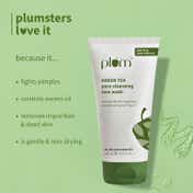 Plum Green Tea Pore Cleansing Gel Face Wash with Glycolic Acid Fights Acne & Oil Clear Skin (150 ml)