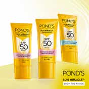 Pond's Sun Miracle SPF 50 PA+++ Ultra Light Gel Sunscreen Protect & Hydrate with Cera Hyamino (50 g)