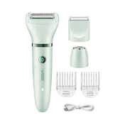 VGR 3-in-1 Lady Shaver Set for Women Body Shaver Facial Hair Remover V-735 - Green