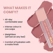 TNW The Natural Wash Comfy Matte Liquid Lipstick, Weightless & Hydrating - 03 Perfect Scandal (3 ml)