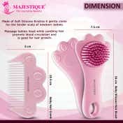 Majestique Premium Baby Hair Brush Comb Set for New Born - Pink (2 pcs)