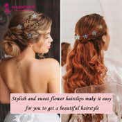 Majestique Fancy Pearl Flower Hair Claw Fashionable Clips (10 pcs)