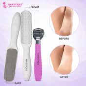 Majestique 2-in-1 Foot Care Kit - Foot File Callus Shaver with 10 Blades (12 pcs)