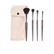 Allure Chocolate Brown Makeup Brush Set - (4Pcs)