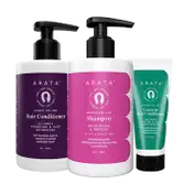 Arata Advanced Curl Care Hair Shampoo, Conditioner & Leave-In Conditioner (3Pcs)