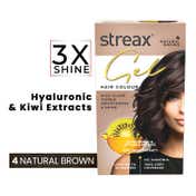 Streax Gel Hair Color for Women - Natural Brown 4 (150 ml)