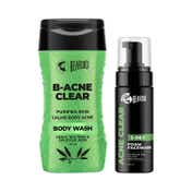 Beardo B-acne Clear Body Wash, Acne Clear Foam Face wash (Set of 2) Combo