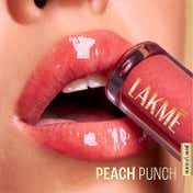 Lakme Glitterati Lip Glaze with Vegan Collagen for Glossy Lips - 202 Peach Punch (5 ml)