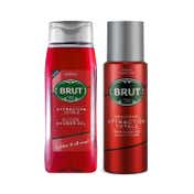 Brut Attraction Totale Deodorant Spray & Total All-In-One Hair & Body Shower Gel Combo