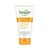 Simple Vitamin C Facial Wash, 100% Soap Free, Gentle Brightening Cleanser with Yuzu Lemon (150ml)