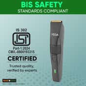 Vega P-2 Beard Trimmer for Men with 160 Min Runtime, 2 Comb Attachment, Type-C Fast Charging (VHTH-26)