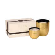 Seva Home Heirloom Classic Bloom Gold Candle (2 Pcs)