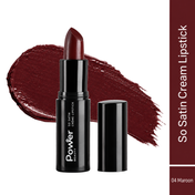 Power Beauty So Satin Cream Lipstick - Maroon 04 (4 g)