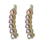 Majestique White Heart Shaped Pearl Hair Banana Clips (2 pcs)