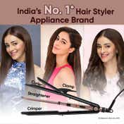 Vega 3 in 1 Keratin Hair Styler- Straightener, Curler & Crimper, Curl & Crimp in Few Min (VHSCC-03)