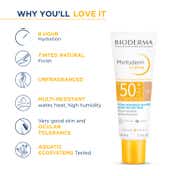 Bioderma Photoderm Crème Claire SPF 50+ PA++++ Tinted Sunscreen with 8H Hydration, In Vivo Tested (40ml)