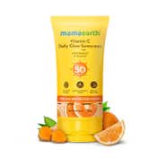 Mamaearth Vitamin C Daily Glow Sunscreen with Vitamin C & Turmeric for Tan Protection (50g)