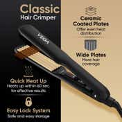 Vega Classic Hair Crimper with Ceramic Coated Plates (VHCR-01) Black (1 pc)
